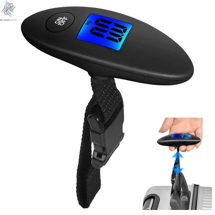 40kg/100g Portable Luggage Scale High Precision Travel Digital Hanging Scales With Webbing belt LCD Digital Electronic Luggage Ai-TechWorld 