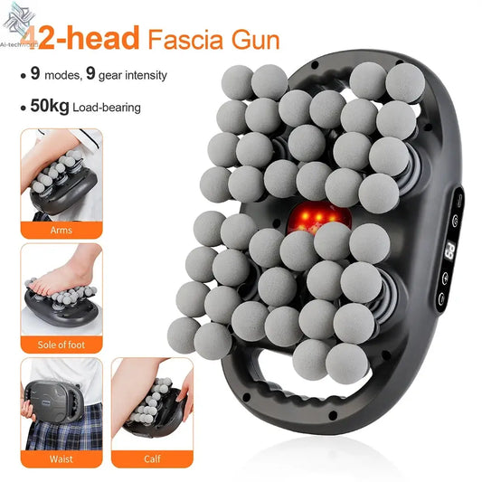 42-Heads Fascia Gun High-Frequency Vibration Body Massage Gun Back and Waist Massager Neck Shoulder Massager Muscle masajeador Ai-TechWorld 