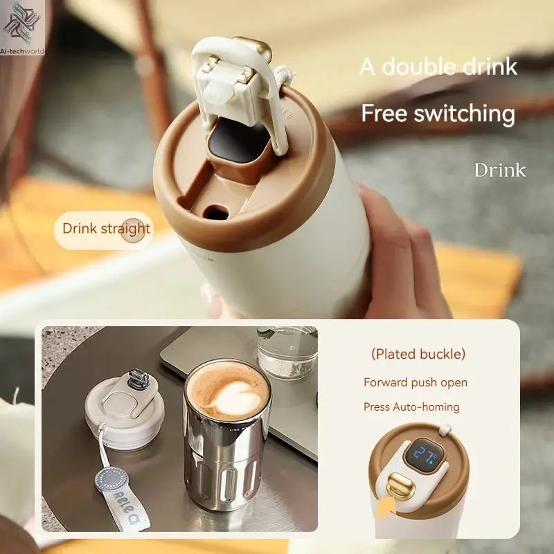 450ML Stainless Steel Thermo Water Bottle LED Temperature Display Coffee Cup Keep Cold and Heat Thermal Mug Travel Vacuum Flask Ai-TechWorld 