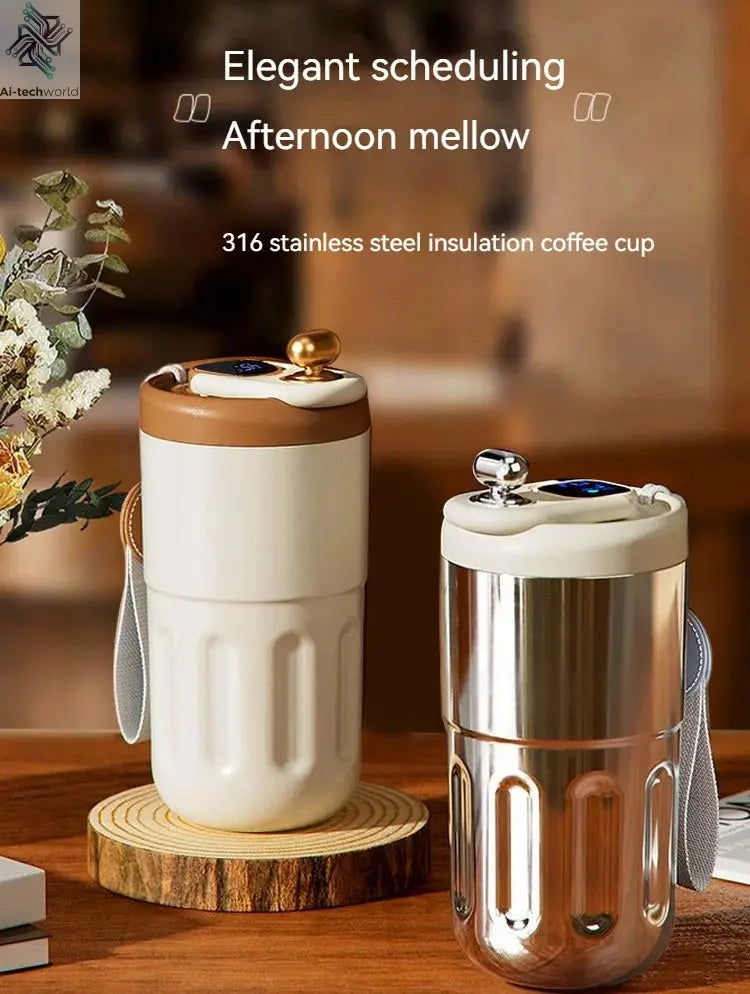 450ML Stainless Steel Thermo Water Bottle LED Temperature Display Coffee Cup Keep Cold and Heat Thermal Mug Travel Vacuum Flask Ai-TechWorld 