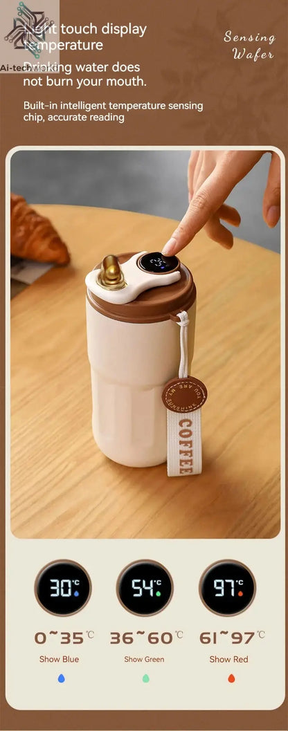 450ML Stainless Steel Thermo Water Bottle LED Temperature Display Coffee Cup Keep Cold and Heat Thermal Mug Travel Vacuum Flask Ai-TechWorld 