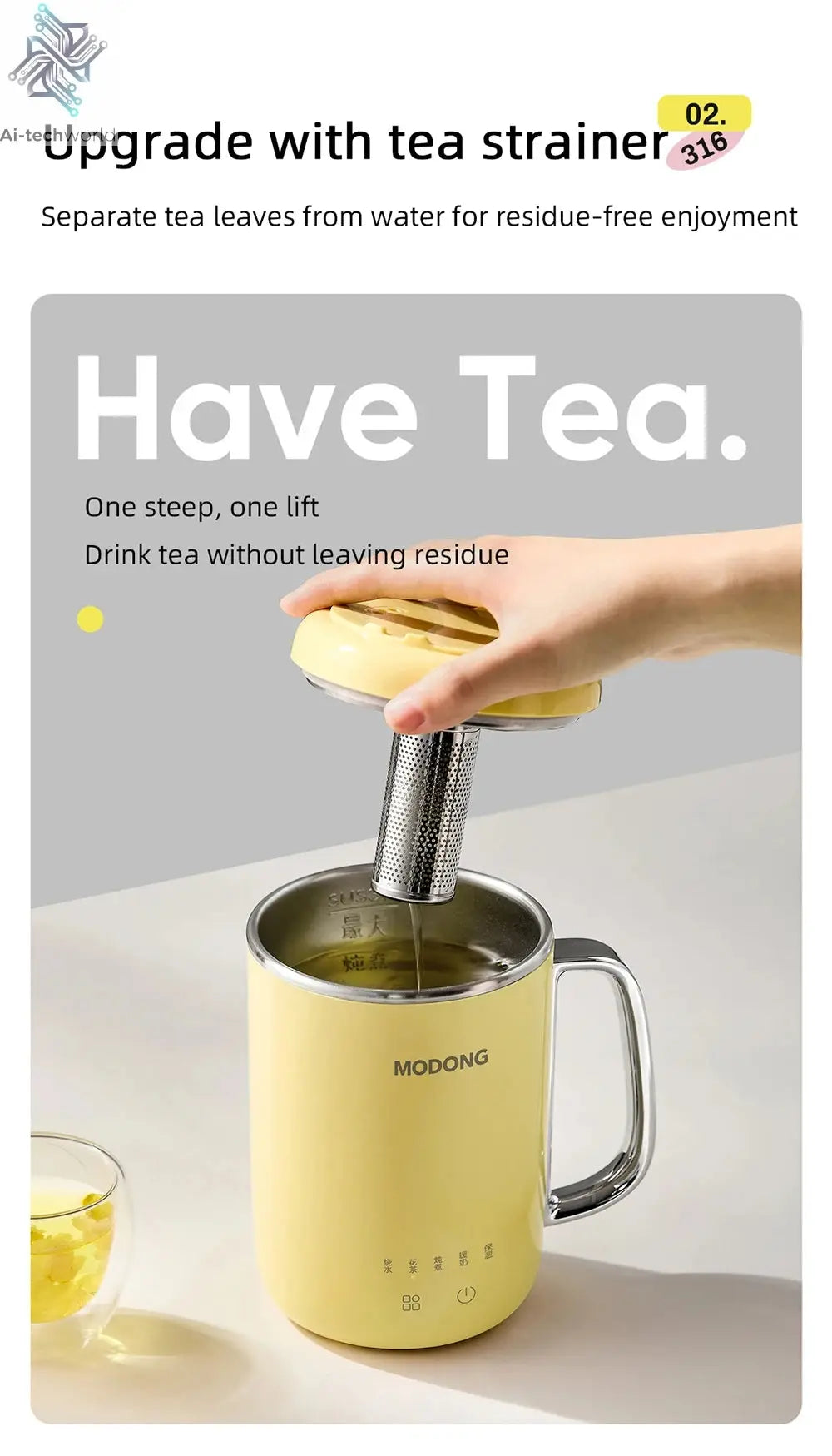 450ml Electric Kettle Cooking Pot Portable Heating Cup Stew Cup Travel Multicooker Hotpot Office Health Preserving Pot 220V Ai-TechWorld 