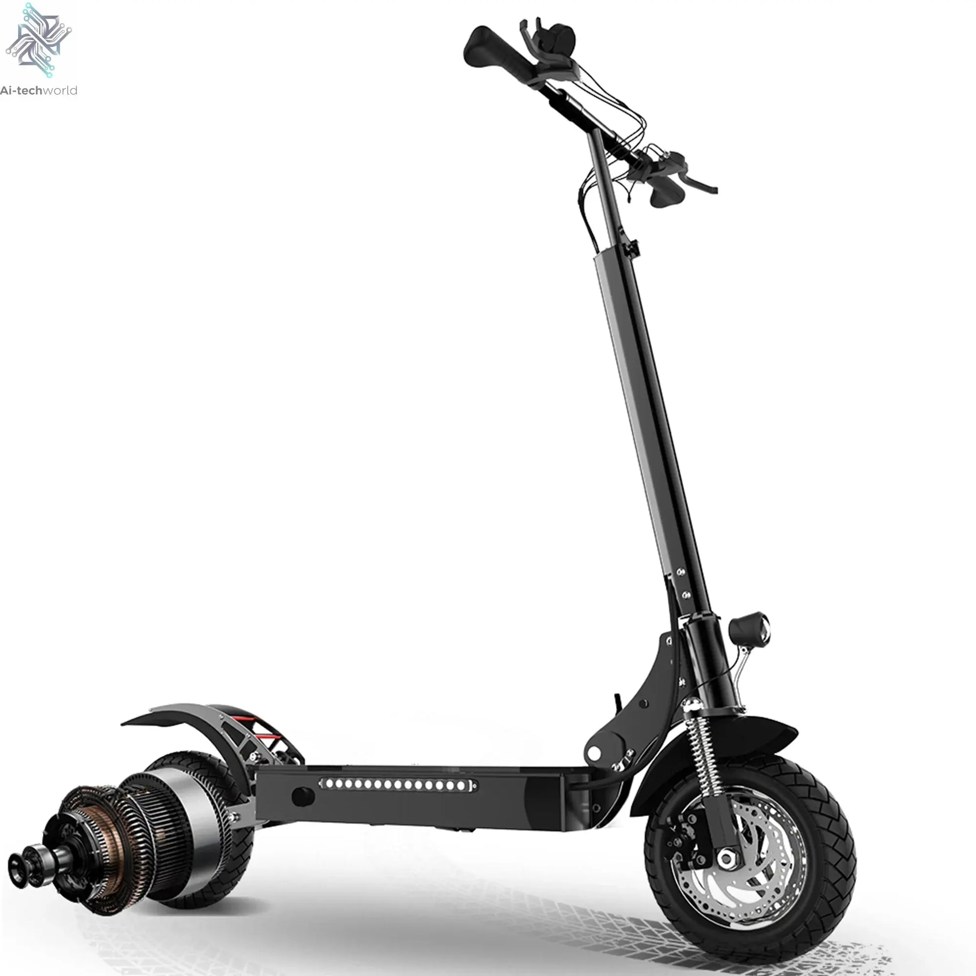 48-72V Electric Scooter for Adults 90KM/H 10-11''Tubeless Off Road Tire Hydraulic / SpringSuspension Foldable Escooter with Seat Ai-TechWorld 