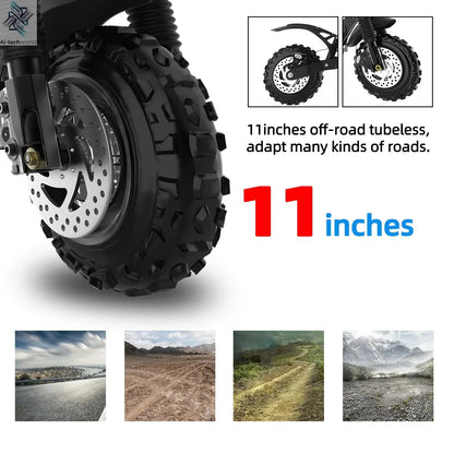 48-72V Electric Scooter for Adults 90KM/H 10-11''Tubeless Off Road Tire Hydraulic / SpringSuspension Foldable Escooter with Seat Ai-TechWorld 