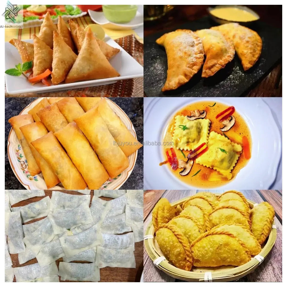 4800pcs/h Automatic Momo Ravioli Folding Large Pie Maquina Para Hacer Somosa Empanada Spring Roll Dumpling Samosa Make Machine Ai-TechWorld 