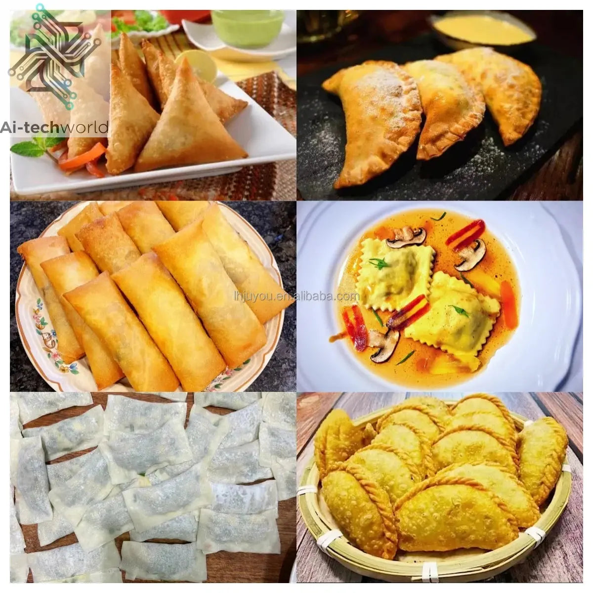 4800pcs/h Automatic Momo Ravioli Folding Large Pie Maquina Para Hacer Somosa Empanada Spring Roll Dumpling Samosa Make Machine Ai-TechWorld 