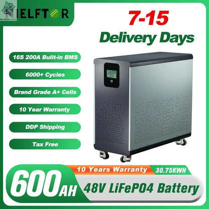 48V 600Ah LiFePO4 Lithium Battery Pack 30Kwh 100Ah 120Ah 200Ah 300Ah Built-in 200A BMS 6000+ Cycle For Solar System EU PL Stock - Ai-TechWorld
