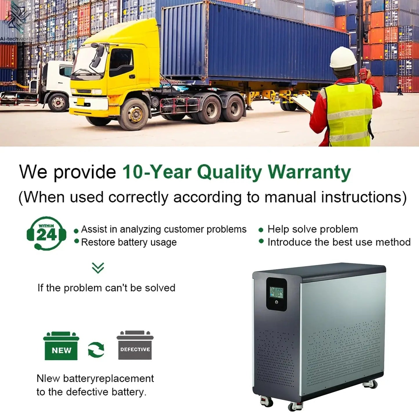 48V 600Ah LiFePO4 Lithium Battery Pack 30Kwh 100Ah 120Ah 200Ah 300Ah Built-in 200A BMS 6000+ Cycle For Solar System EU PL Stock - Ai-TechWorld