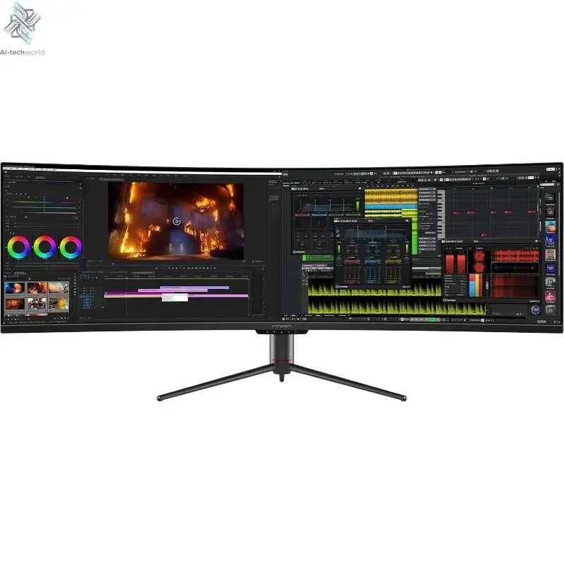 49" Curved Gaming Monitor 144Hz Ultrawide 32:9 WDFHD 3840 x 1080P, R1800, 99% sRGB, HDR400, USB Type C, DisplayPort, HDMI Ai-TechWorld 