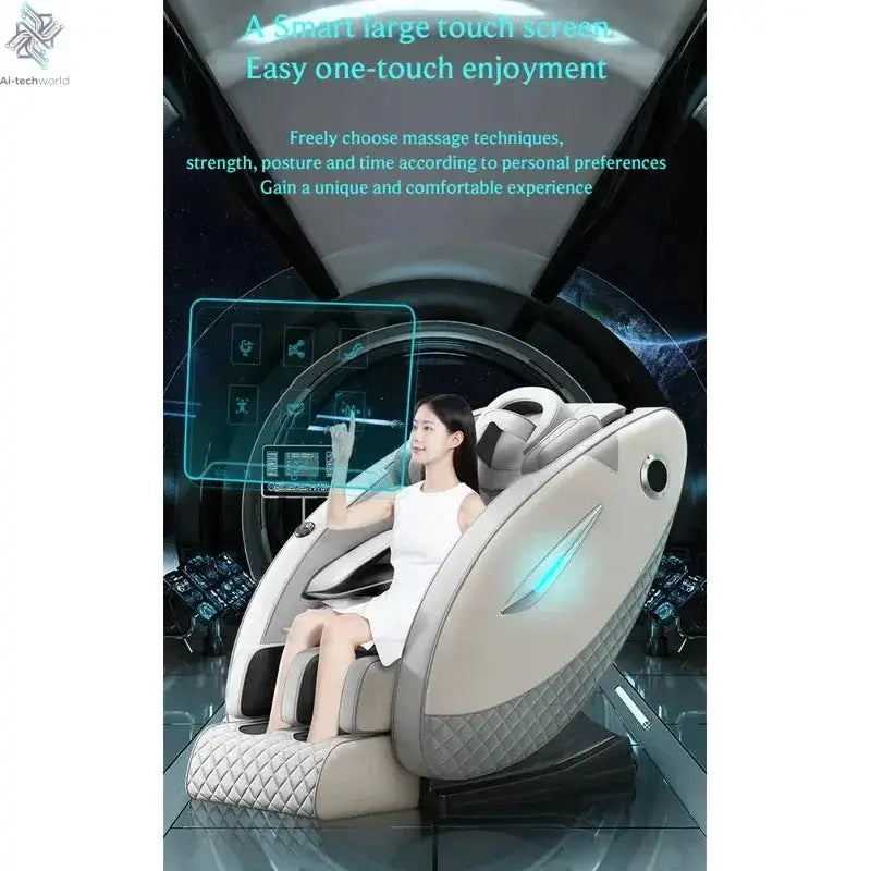 4D Full Body Massage Chair 2025 Zero Gravity SL-Track Shiatsu with Bluetooth Speaker AI Control for Deep Tissue Relaxation Ai-TechWorld 