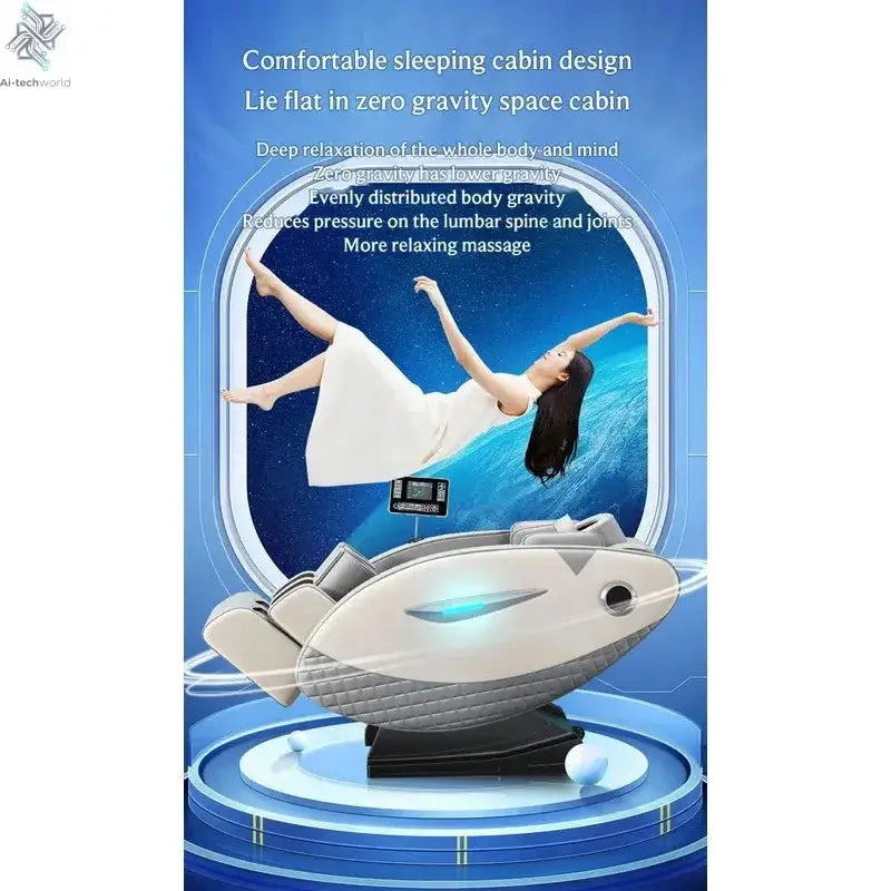 4D Full Body Massage Chair 2025 Zero Gravity SL-Track Shiatsu with Bluetooth Speaker AI Control for Deep Tissue Relaxation Ai-TechWorld 
