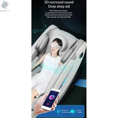 4D Full Body Massage Chair 2025 Zero Gravity SL-Track Shiatsu with Bluetooth Speaker AI Control for Deep Tissue Relaxation Ai-TechWorld 