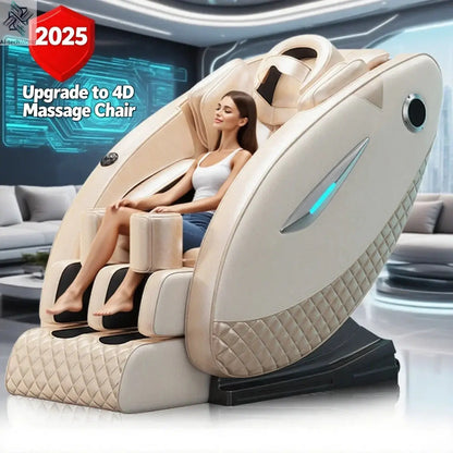 4D Full Body Massage Chair 2025 Zero Gravity SL-Track Shiatsu with Bluetooth Speaker AI Control for Deep Tissue Relaxation Ai-TechWorld 