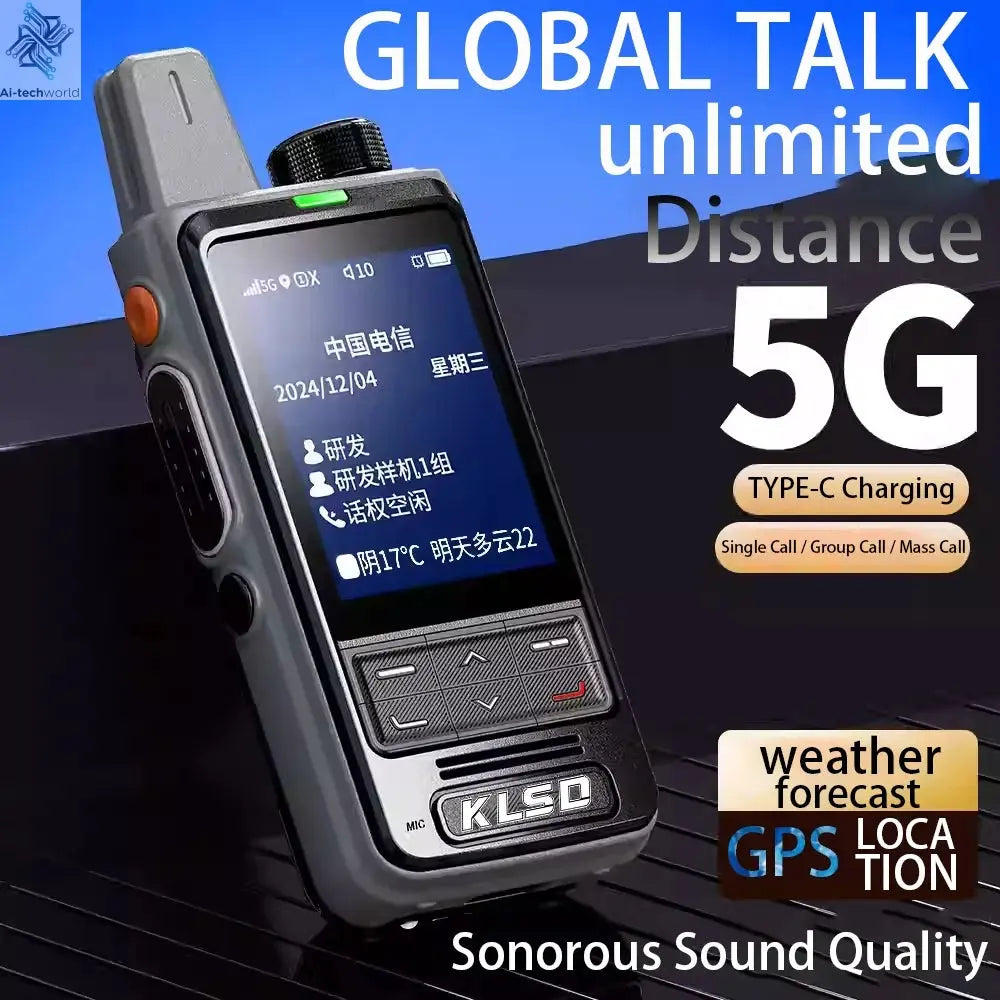 4G POC GPS Walkie Talkie Lightweight Slim Design 5000km Long Digital Two-Way for Radio for Outdoor Sports Ai-TechWorld 
