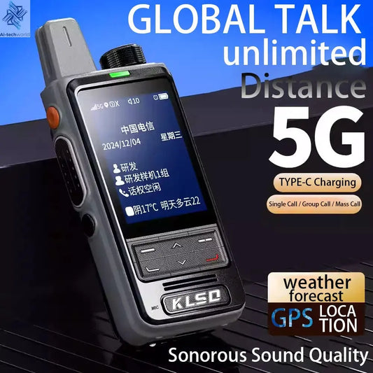 4G POC GPS Walkie Talkie Lightweight Slim Design 5000km Long Digital Two-Way for Radio for Outdoor Sports Ai-TechWorld 