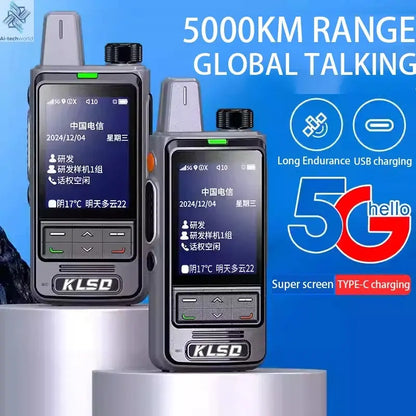 4G POC GPS Walkie Talkie Lightweight Slim Design 5000km Long Digital Two-Way for Radio for Outdoor Sports Ai-TechWorld 