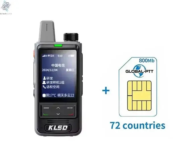 4G POC GPS Walkie Talkie Lightweight Slim Design 5000km Long Digital Two-Way for Radio for Outdoor Sports Ai-TechWorld 