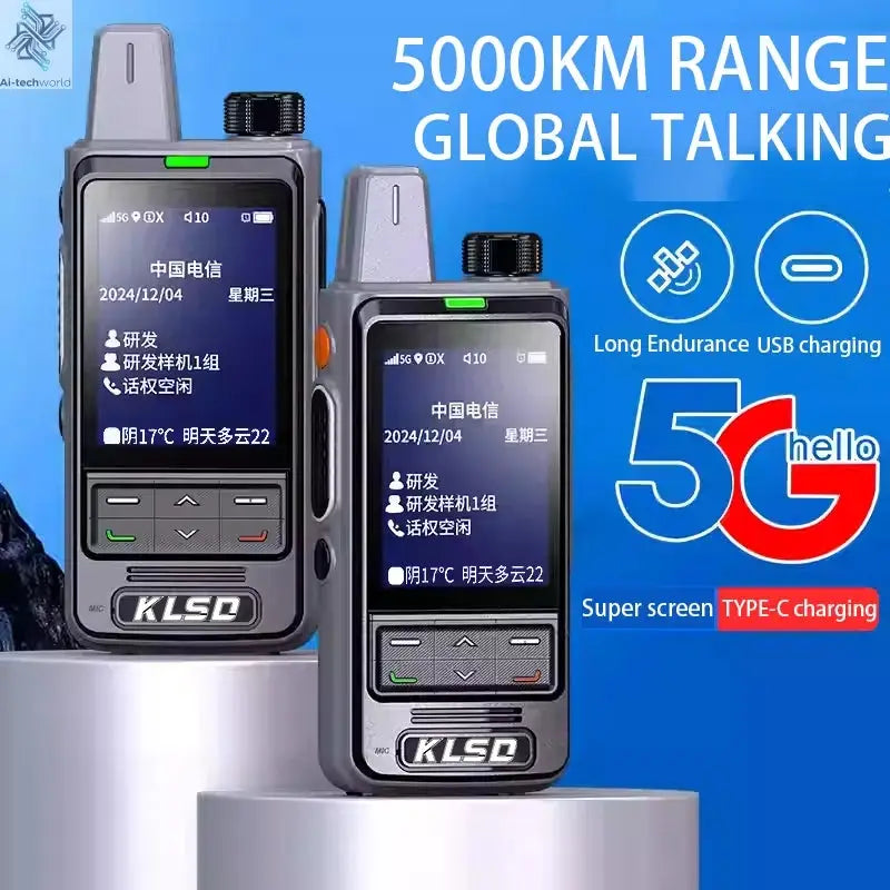 4G POC GPS Walkie Talkie Lightweight Slim Design 5000km Long Digital Two-Way for Radio for Outdoor Sports Ai-TechWorld 
