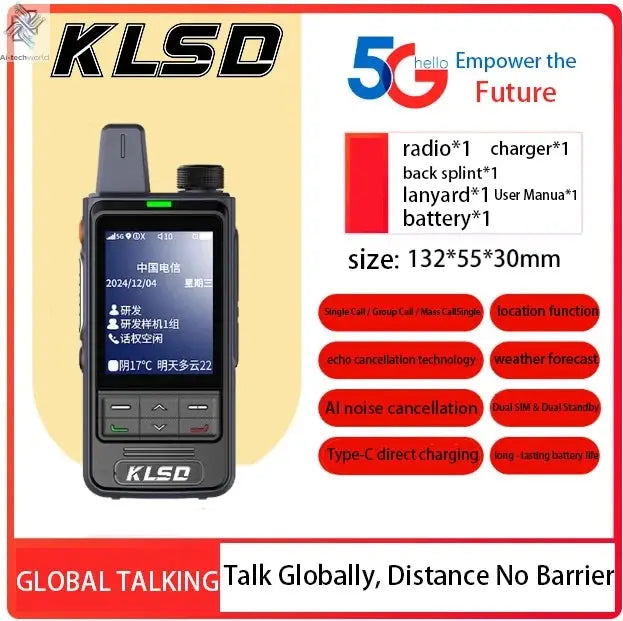 4G POC GPS Walkie Talkie Lightweight Slim Design 5000km Long Digital Two-Way for Radio for Outdoor Sports Ai-TechWorld 