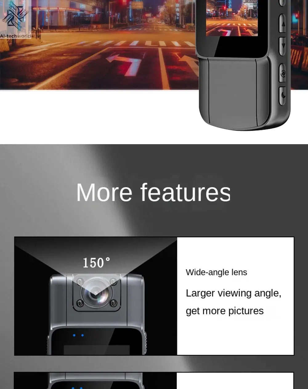 4K 1080P HD Wifi Mini Camera Handheld Back Clip Law Enforcement IR Night Vision Smart Portable Camera Car Recorder Ai-TechWorld 