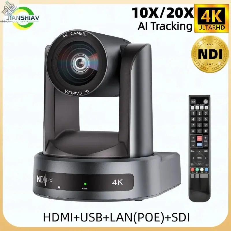 4K 1080P NDI Conference Camera PTZ Video Live Streaming SDI HDMI USB IP POE 10X 20X zoom for Church NetMeeting Broadcast Youtube - Ai - TechWorld