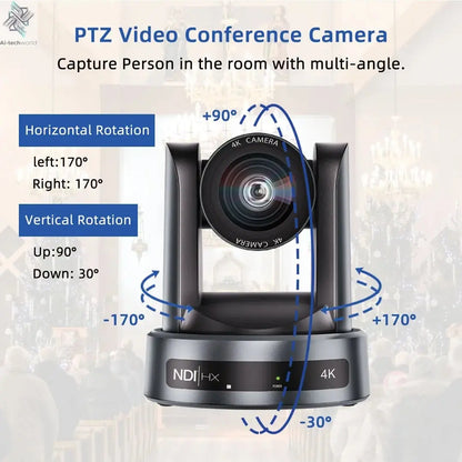 4K 1080P NDI Conference Camera PTZ Video Live Streaming SDI HDMI USB IP POE 10X 20X zoom for Church NetMeeting Broadcast Youtube - Ai - TechWorld