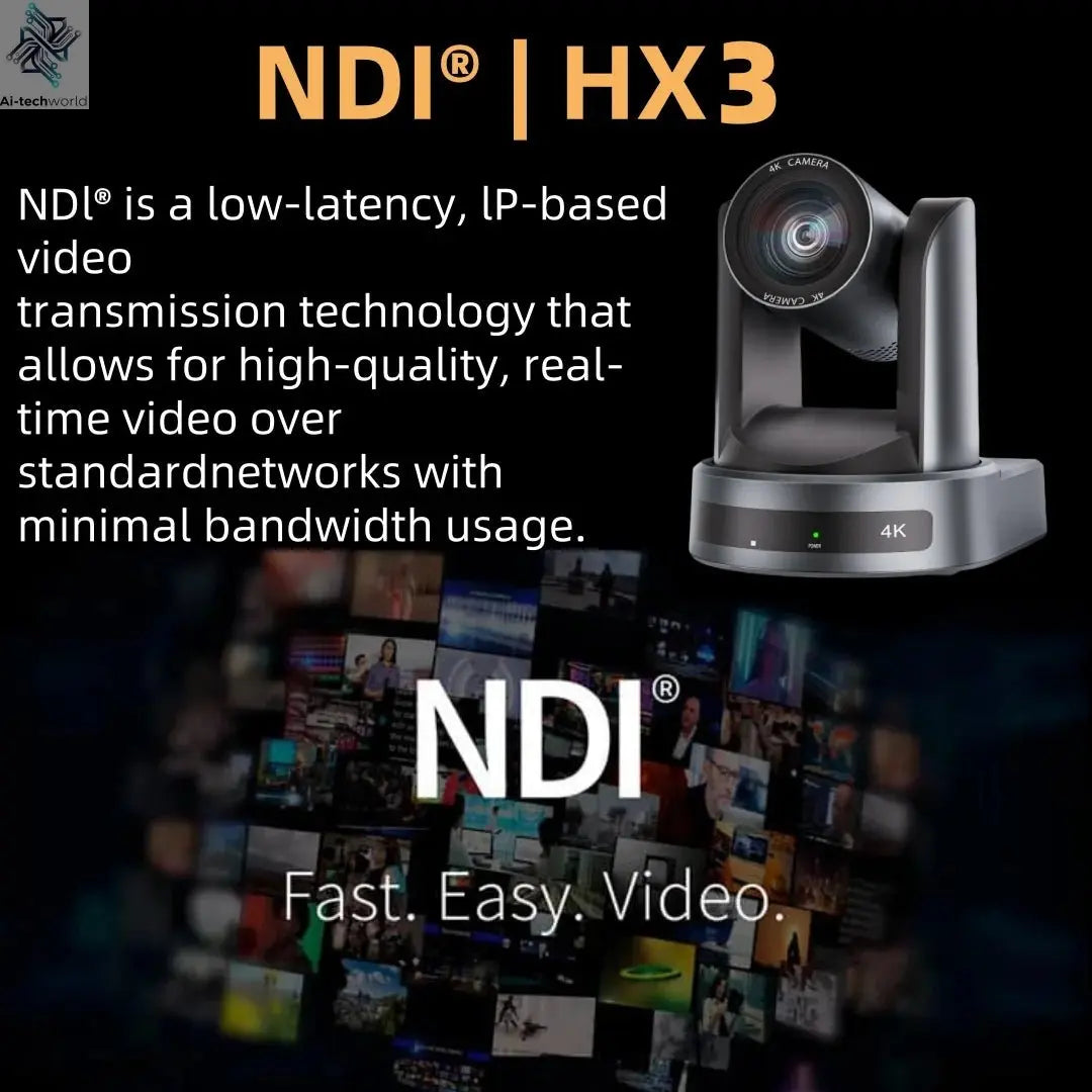 4K 1080P NDI Conference Camera PTZ Video Live Streaming SDI HDMI USB IP POE 10X 20X zoom for Church NetMeeting Broadcast Youtube - Ai - TechWorld