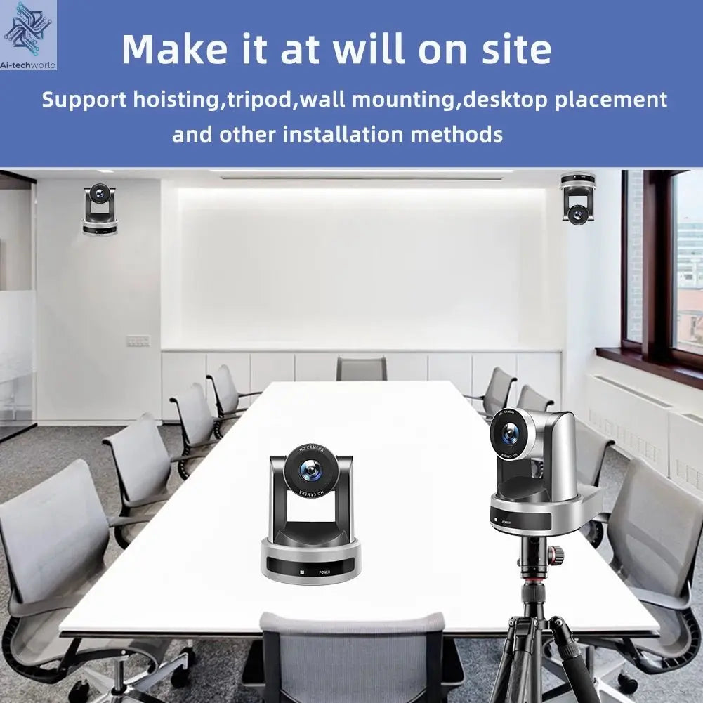 4K 1080P NDI Conference Camera PTZ Video Live Streaming SDI HDMI USB IP POE 10X 20X zoom for Church NetMeeting Broadcast Youtube - Ai - TechWorld
