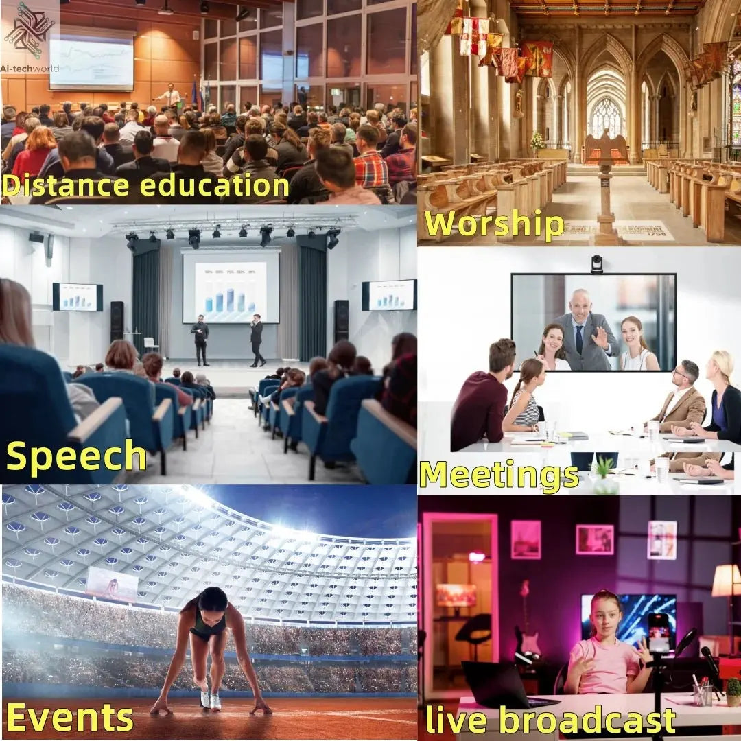 4K 1080P NDI Conference Camera PTZ Video Live Streaming SDI HDMI USB IP POE 10X 20X zoom for Church NetMeeting Broadcast Youtube - Ai - TechWorld