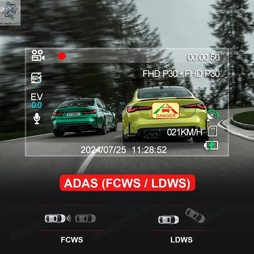 4K 2160P WIFI GPS Logger Dual Lens Car DVR Novatek 96663 Chip Sony image Sensor Night Vision Dual Camera Dash Cam Recorder D30H Ai-TechWorld 