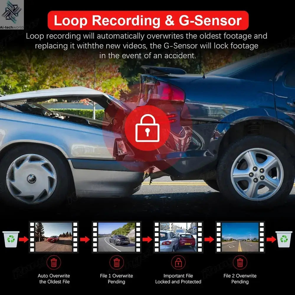 4K 2160P WIFI GPS Logger Dual Lens Car DVR Novatek 96663 Chip Sony image Sensor Night Vision Dual Camera Dash Cam Recorder D30H Ai-TechWorld 