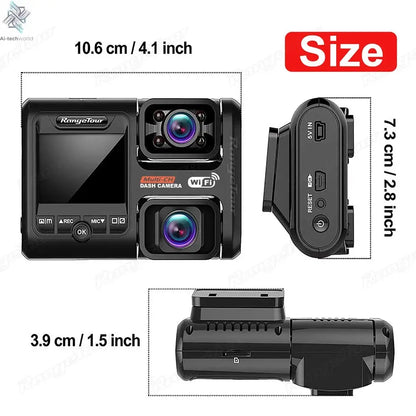 4K 2160P WIFI GPS Logger Dual Lens Car DVR Novatek 96663 Chip Sony image Sensor Night Vision Dual Camera Dash Cam Recorder D30H Ai-TechWorld 