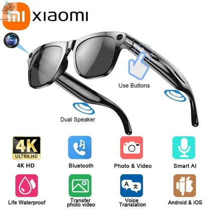 4K HD AI Smart Glasses 800w Pixel Multifunctional Camera Bluetooth Call Voice Assistant Music Player Smart Translation ﻿ - Ai-TechWorld