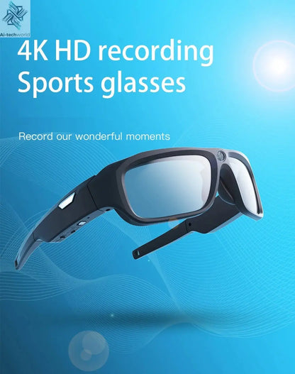 4K HD Glasses Camera Video Driving Record Cycling Video Smart Glasses With Eyewear Camcorder For Outdoor Mini Camera Ai-TechWorld 
