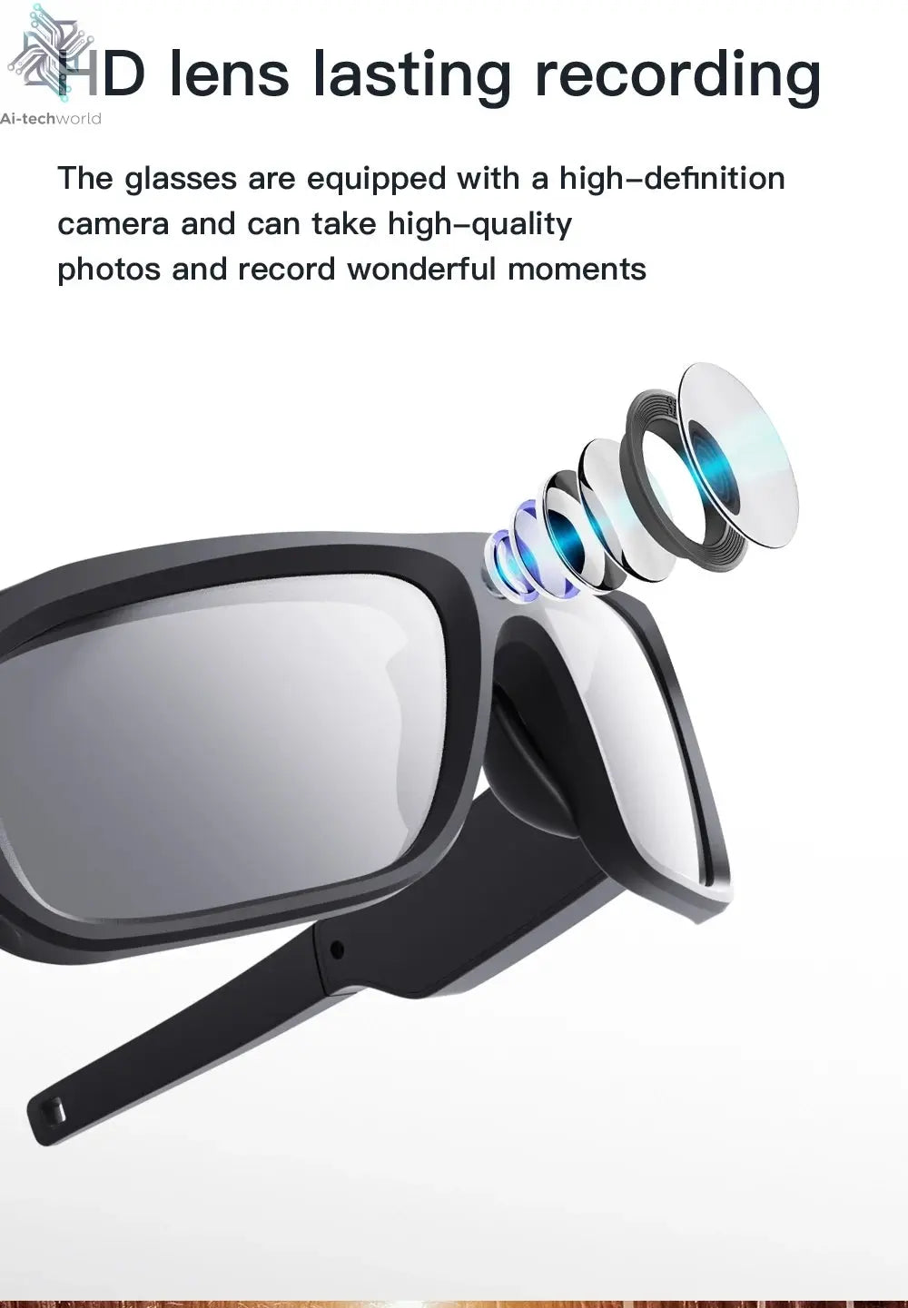 4K HD Glasses Camera Video Driving Record Cycling Video Smart Glasses With Eyewear Camcorder For Outdoor Mini Camera Ai-TechWorld 