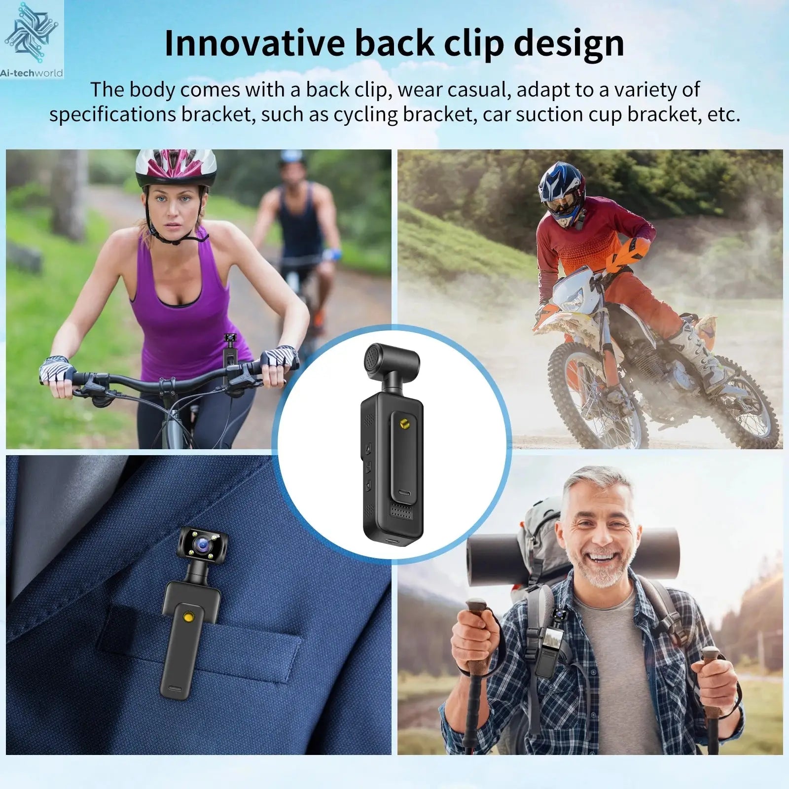 4K HD Handheld Pocket Camera 180 ° Rotating Mini Portable Camera Wearable Night Vision Outdoor Sports Camera 2025 New Ai-TechWorld 