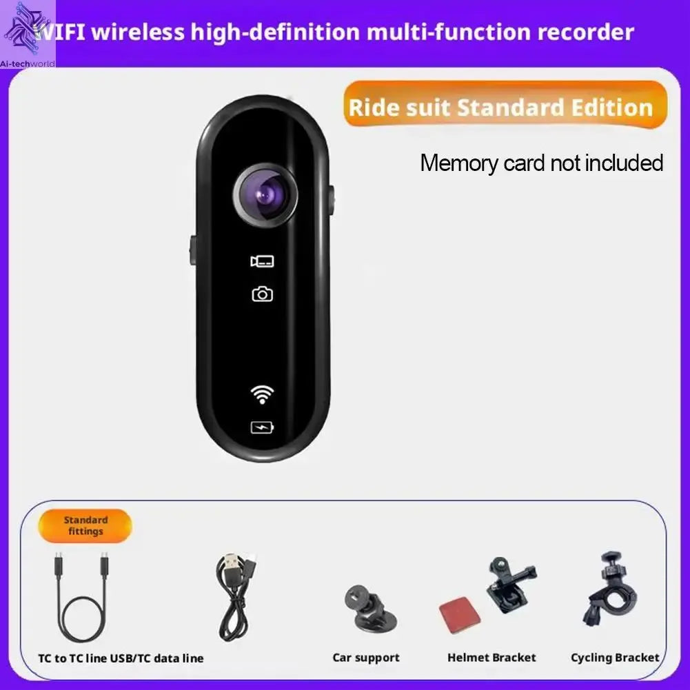 4K Mini Body Camera Portable Wearable Action Camera Hands-Free Waterproof Recording Camcorder For Cycling Motorcycle Vlogging Ai-TechWorld 