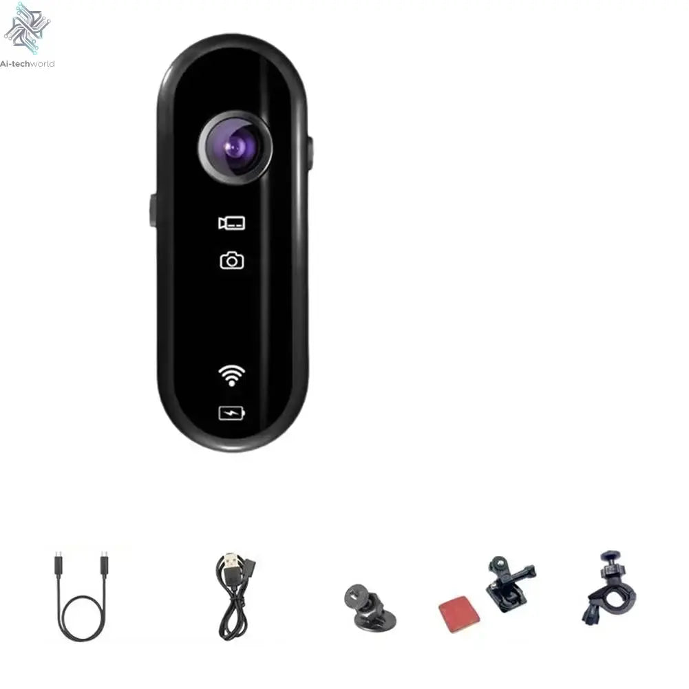 4K Mini Body Camera Portable Wearable Action Camera Hands-Free Waterproof Recording Camcorder For Cycling Motorcycle Vlogging Ai-TechWorld 
