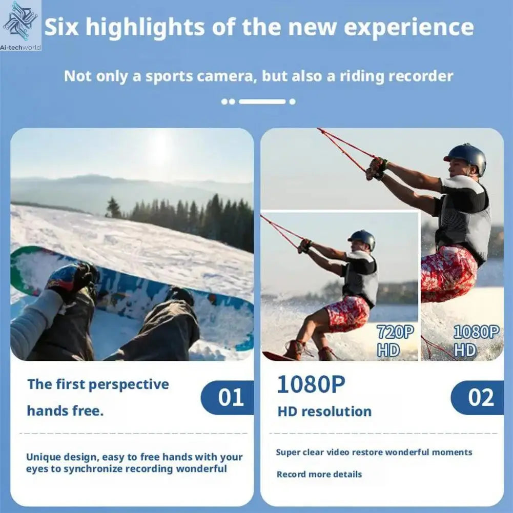 4K Mini Body Camera Portable Wearable Action Camera Hands-Free Waterproof Recording Camcorder For Cycling Motorcycle Vlogging Ai-TechWorld 