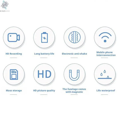 4K Mini Body Camera Portable Wearable Action Camera Hands-Free Waterproof Recording Camcorder For Cycling Motorcycle Vlogging Ai-TechWorld 