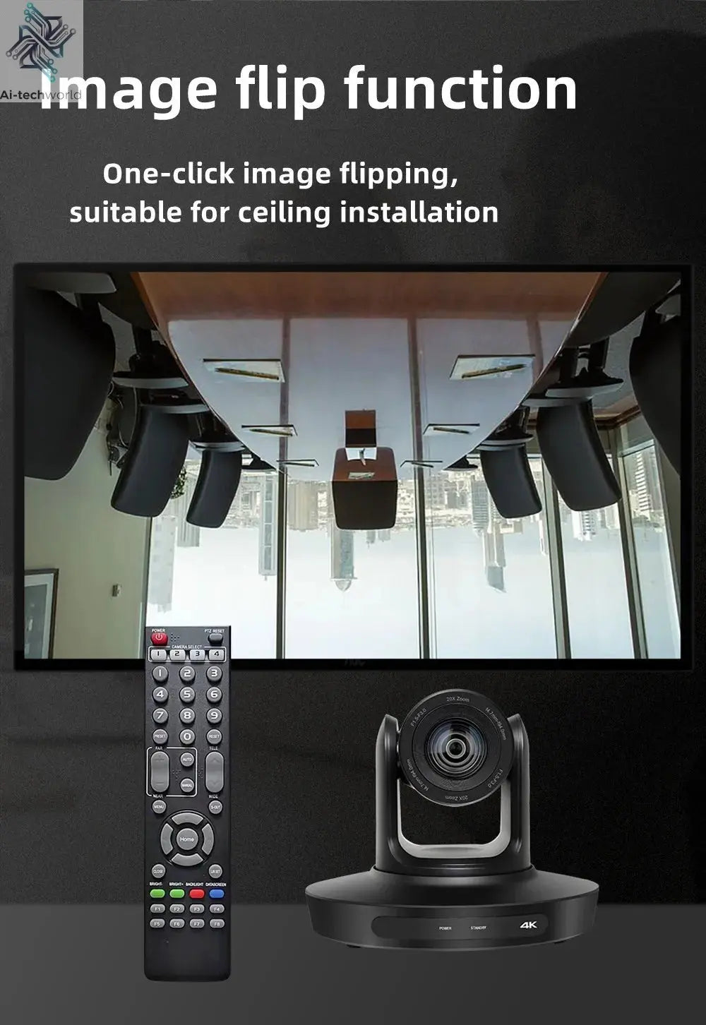 4K 10/20X Conference PTZ Camera LAN POE USB3.0 HDMI for Church Live Streaming Business Meeting Broadcast Youtube - Ai - TechWorld