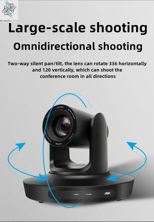 4K 10/20X Conference PTZ Camera LAN POE USB3.0 HDMI for Church Live Streaming Business Meeting Broadcast Youtube - Ai - TechWorld