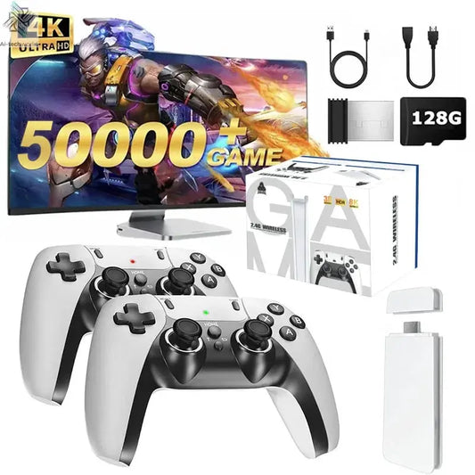 4K TV Game Stick M15 Video Game Console Built-in 40000+/50000 Games 128G Handheld Game Player Wireless Controller Retro Gamepad Ai-TechWorld 