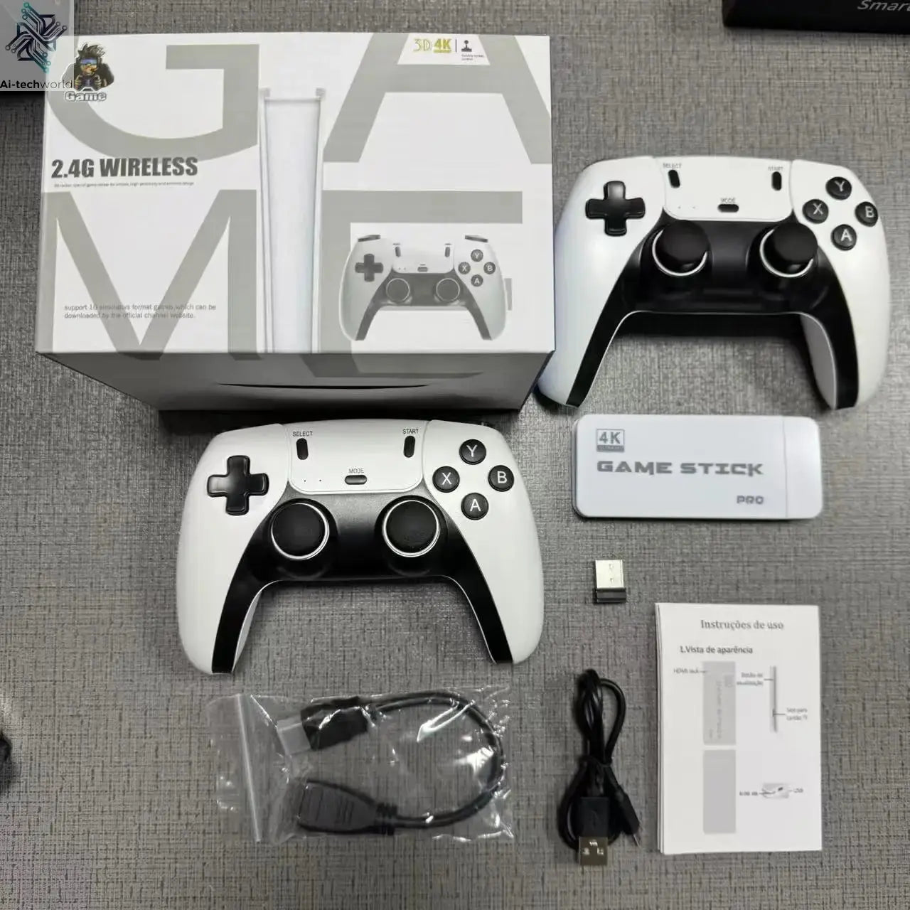 4K TV Game Stick M15 Video Game Console Built-in 40000+/50000 Games 128G Handheld Game Player Wireless Controller Retro Gamepad Ai-TechWorld 