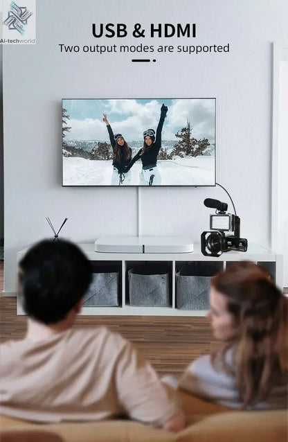 4K Ultra HD Digital Camera 3.0 Inci 48MP 18X Zoom Wifi Camcorder with Windproof Microphone Fill Light Video Vlogging For YouTube Ai-TechWorld 