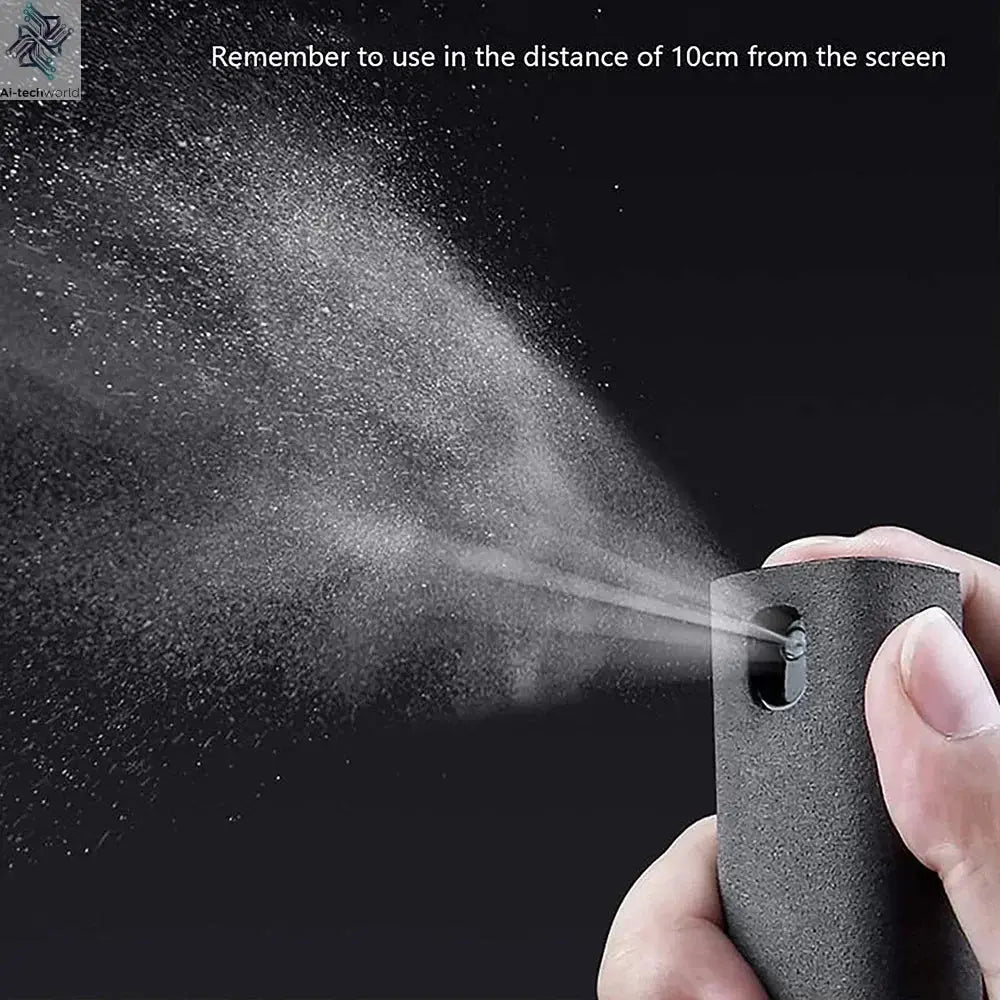 4in1 Microfiber Screen Cleaner Spray Bottle for Mobile Phone Ipad Computer Microfiber Polish Cloth Wipe Cleaning Glasses Wipes - Ai - TechWorld