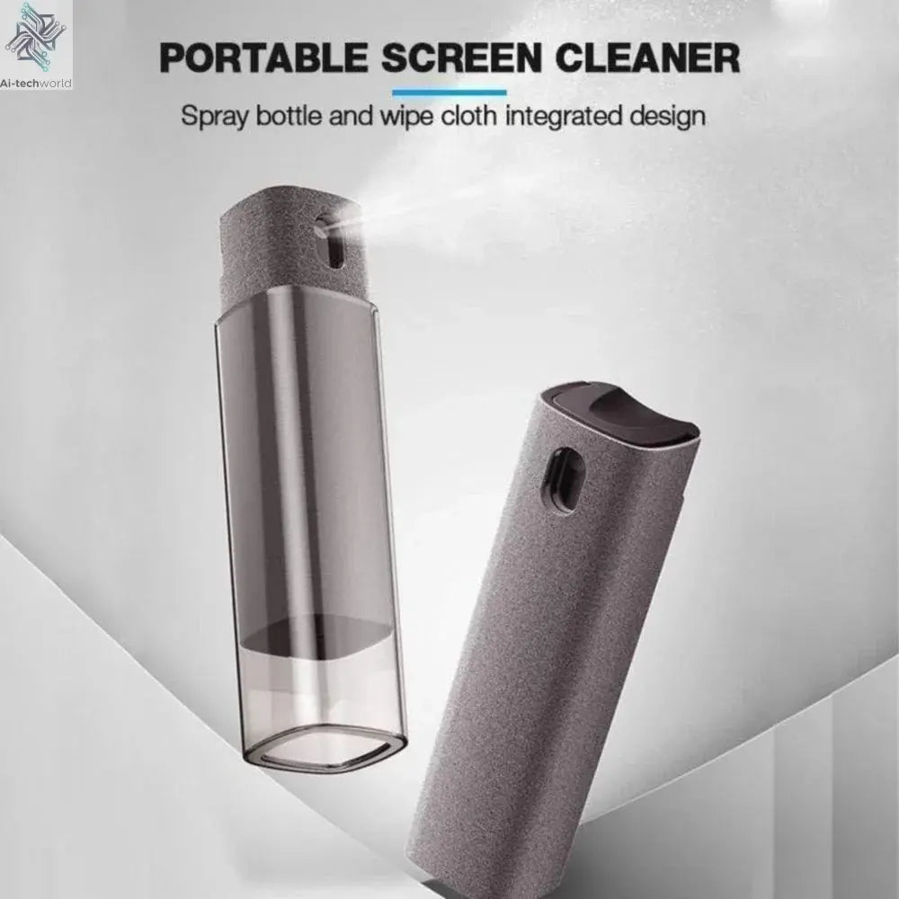 4in1 Microfiber Screen Cleaner Spray Bottle for Mobile Phone Ipad Computer Microfiber Polish Cloth Wipe Cleaning Glasses Wipes - Ai - TechWorld