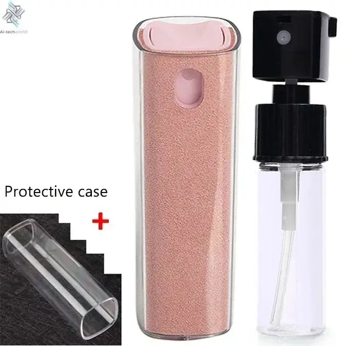 4in1 Microfiber Screen Cleaner Spray Bottle for Mobile Phone Ipad Computer Microfiber Polish Cloth Wipe Cleaning Glasses Wipes - Ai - TechWorld