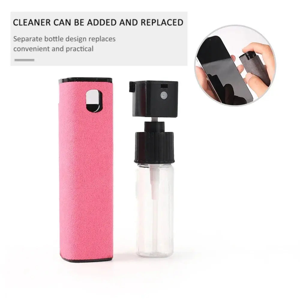 4in1 Microfiber Screen Cleaner Spray Bottle for Mobile Phone Ipad Computer Microfiber Polish Cloth Wipe Cleaning Glasses Wipes - Ai - TechWorld