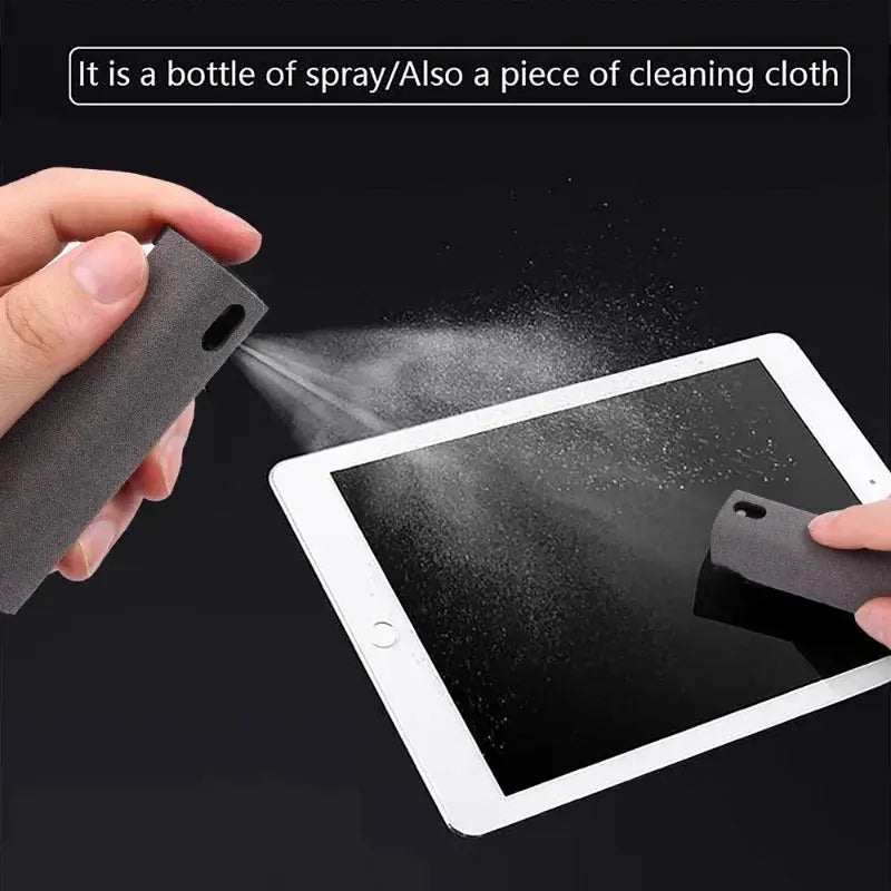 4in1 Microfiber Screen Cleaner Spray Bottle for Mobile Phone Ipad Computer Microfiber Polish Cloth Wipe Cleaning Glasses Wipes - Ai - TechWorld